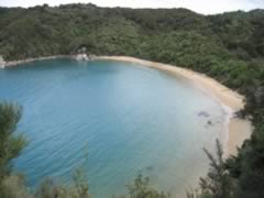 Looking down to first campsite
