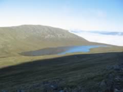Looking down at the lake