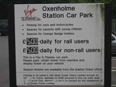Carpark fees sign