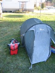Ice on tent