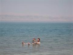 Floating in the Dead Sea