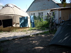 Camp in backyard