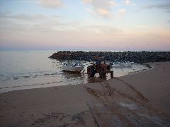 Tractor launching boat
