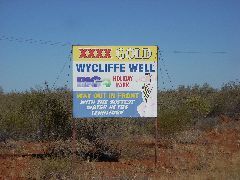 Wycliffe Well sign