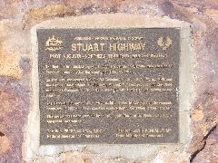 Plaque marking sealing of Stuart Highway