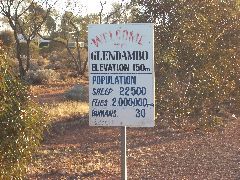 Glendambo Population sign