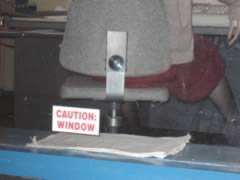 Caution: Window sign
