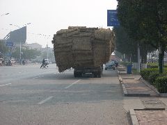 Overloaded Chinese truck