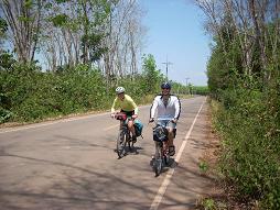 Nic and Dave riding in Thailand